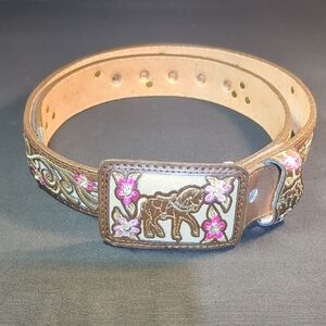 Embroidered Elephant Motif Belt